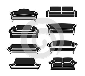 Different sofas types set