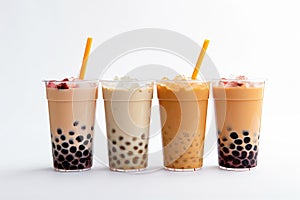 Teamilk tea with bubbles. Generative ai