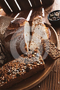 Different sorts of fresh bread