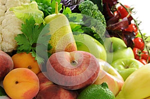 Different sorts of vegetables and fruit