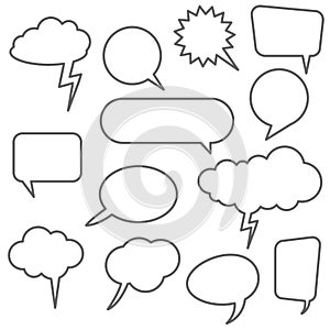 different speech bubbles collection