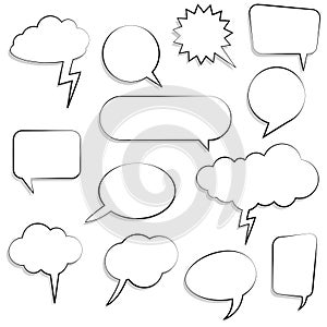 different speech bubbles collection
