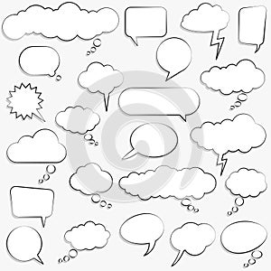 different speech bubbles collection