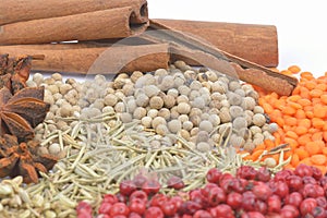 Different spices and herbs