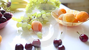 Different Summer fruits on a table