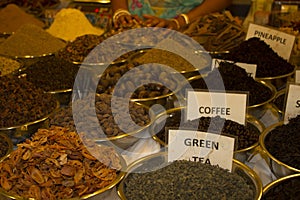 Different tea flavors found in flea market, India