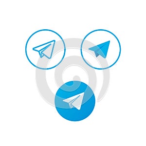 Different Telegram icons vector, icon, png on white background photo