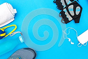 Different tools and accessories for sport