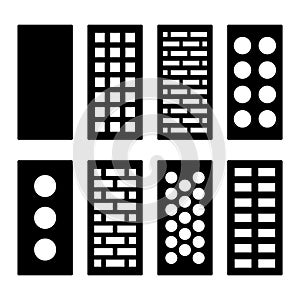 Different Type Bricks Icons Set. Vector