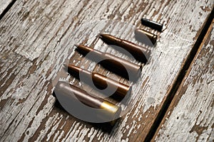 Different type caliber bullets