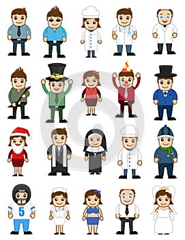 Different Type Cartoon Characters Professions photo