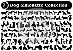 Different Types of animal Dogs Vector Silhouette