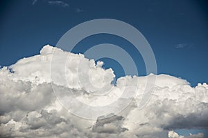 Different types of clouds threatening storms and rain