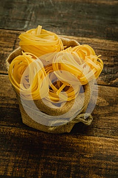 Different types of colored pasta