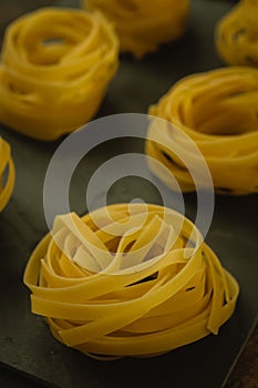 Different types of colored pasta