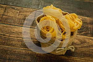 Different types of colored pasta