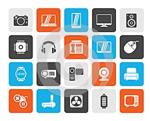 Different types of electronics icons