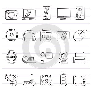 different types of electronics icons