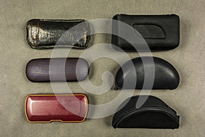 Different types of glasses cases.