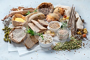 Different types of high carbohydrate food