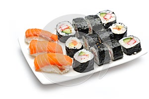 Different Types of Maki Sushi in Sushi Set photo