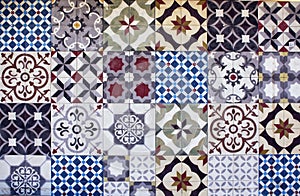 Different types of many Mediterranean / Aegean tiles.