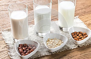 Different types of non-dairy milk