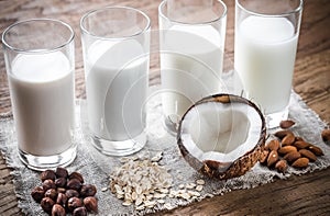 Different types of non-dairy milk