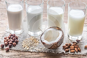 Different types of non-dairy milk