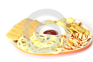 Different types of potato chips