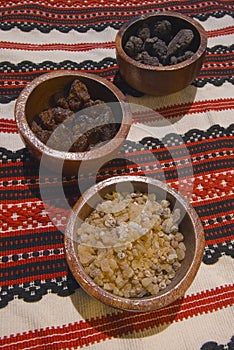Different types of resins and incense photo