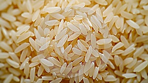 different types of rice in bowls, seen from above and arranged in a symmetrical and orderly way,