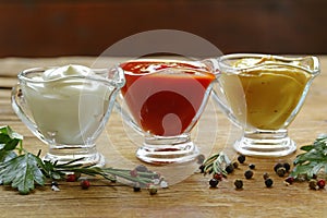 Different types of sauces in gravies