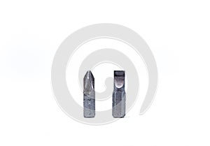 Screwdriver tips of different types, closeup