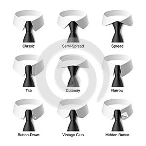 Different types of shirt collars