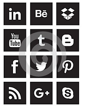 Social media icon collection buttons