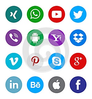 Social media icon collection buttons