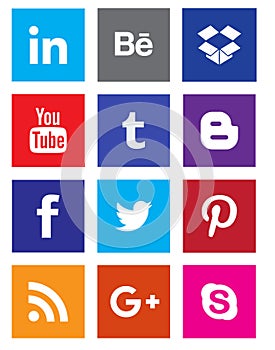 Social media icon collection buttons