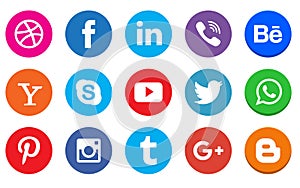 Social media icon collection buttons