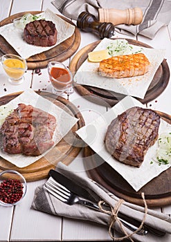 Different types of steak