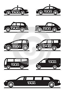 Different types of taxi cars