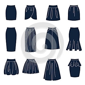 Different types of women skirts