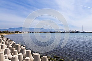 Different types of yachts anchored in Piraeus dock