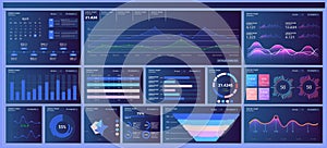 Different UI, UX, GUI mobile screens modern infographic. Diagram template and chart graph. Flat web icons for mobile