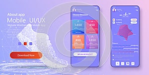 Different UI, UX, GUI screens fitness app and flat web icons for mobile apps, responsive website including. Web design