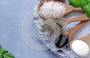 different varieties of salt