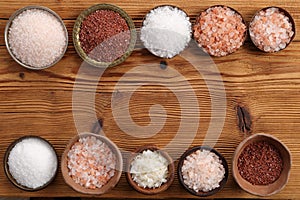 Different varieties of table salt.