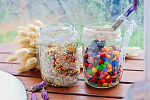 Different variety of candy bar