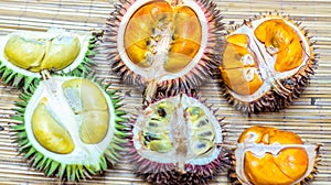 Different variety of durian fruit