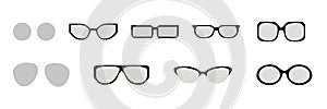 Different vector glasses frames